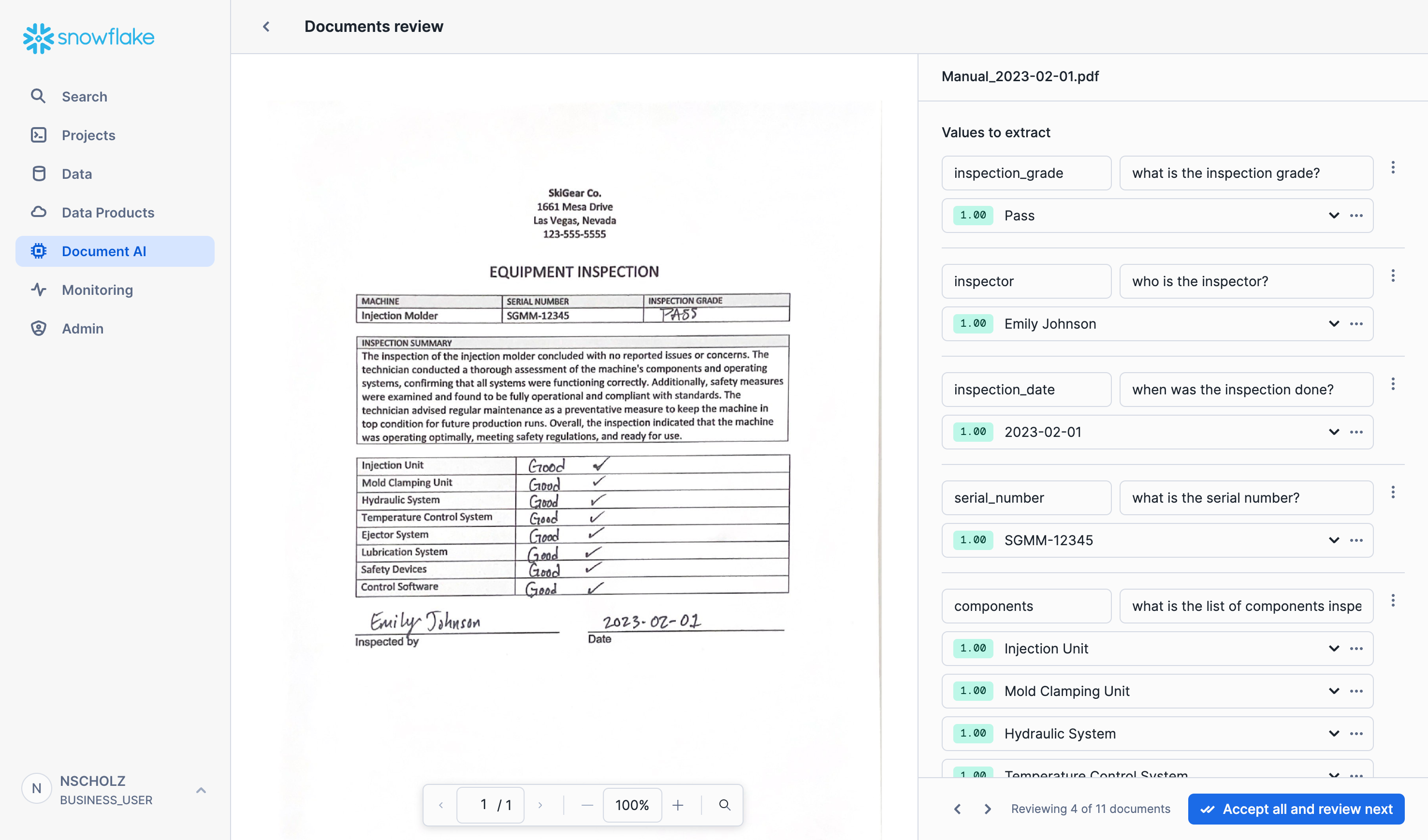 Figure 1: Document AI users can interact with the Arctic-TILT model via a natural language interface