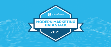 Modern Marketing Data Stack badge over blue background