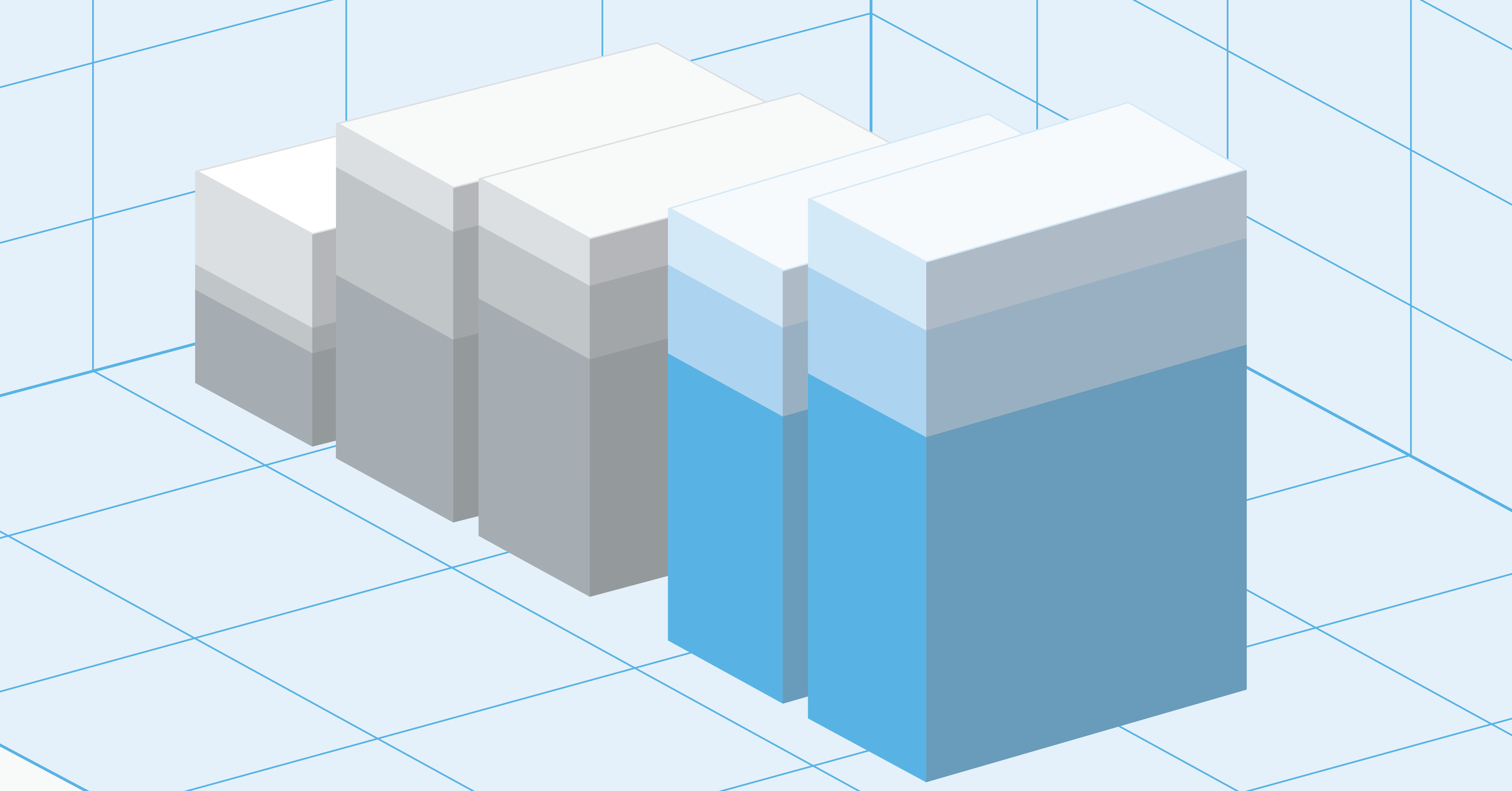 Digital illustration of bar chart in rising heights