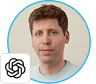 Sam Altman and OpenAI logo