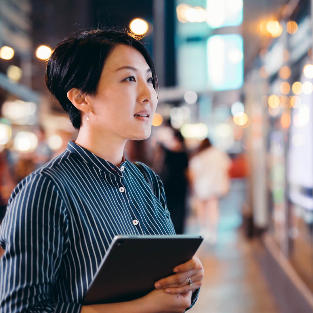 Woman with ipad